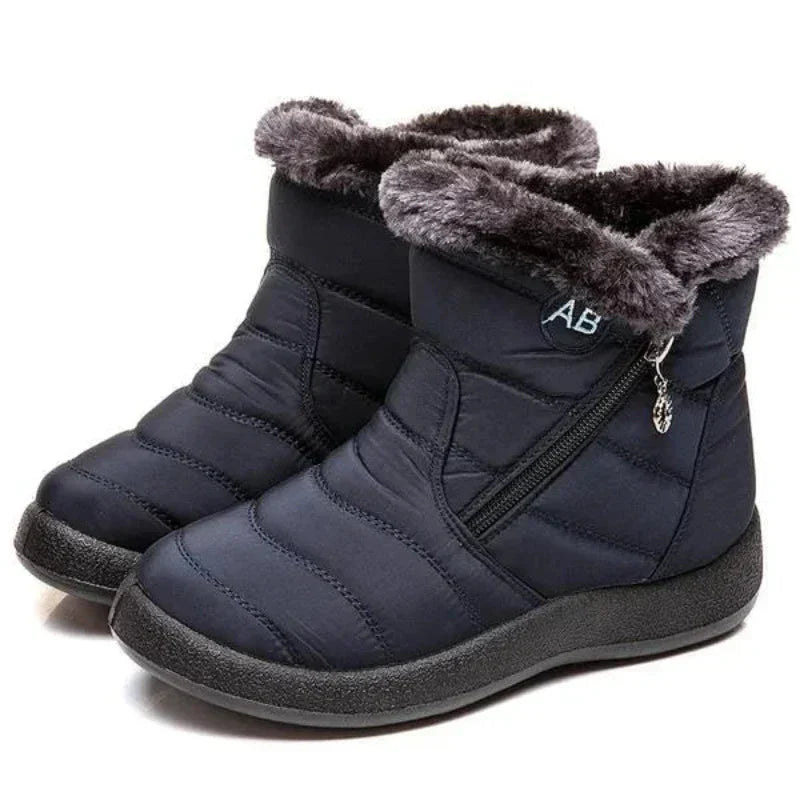 Wasserdichte gesteppte Winterstiefel mit Fell – Stil und Komfort