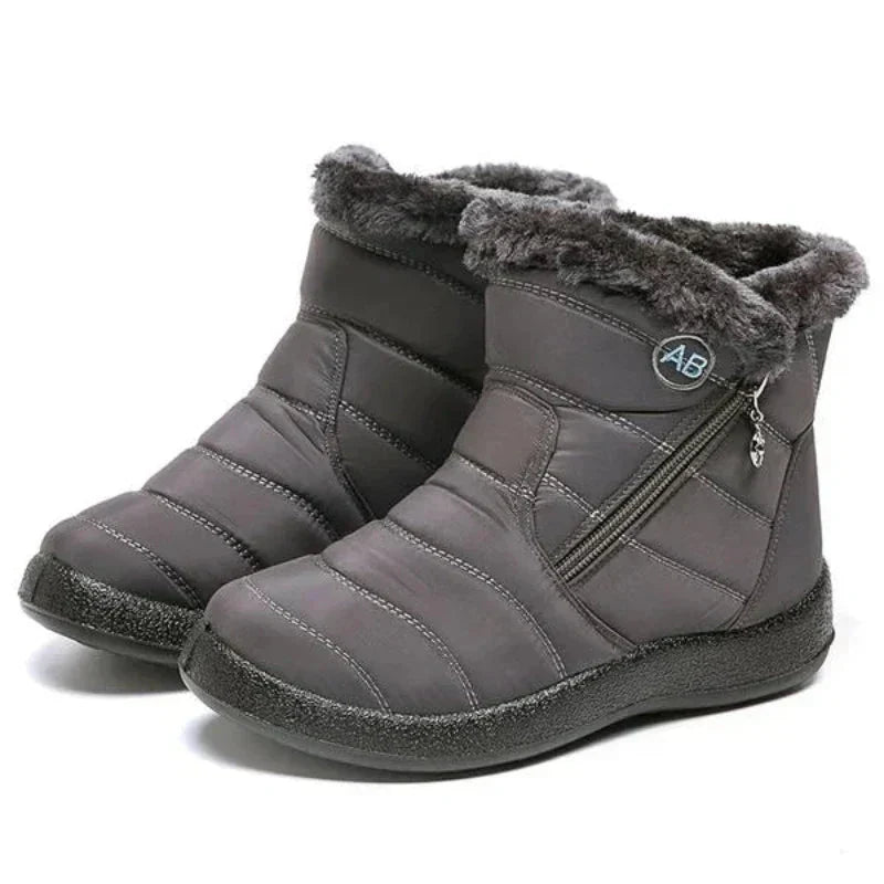 Wasserdichte gesteppte Winterstiefel mit Fell – Stil und Komfort