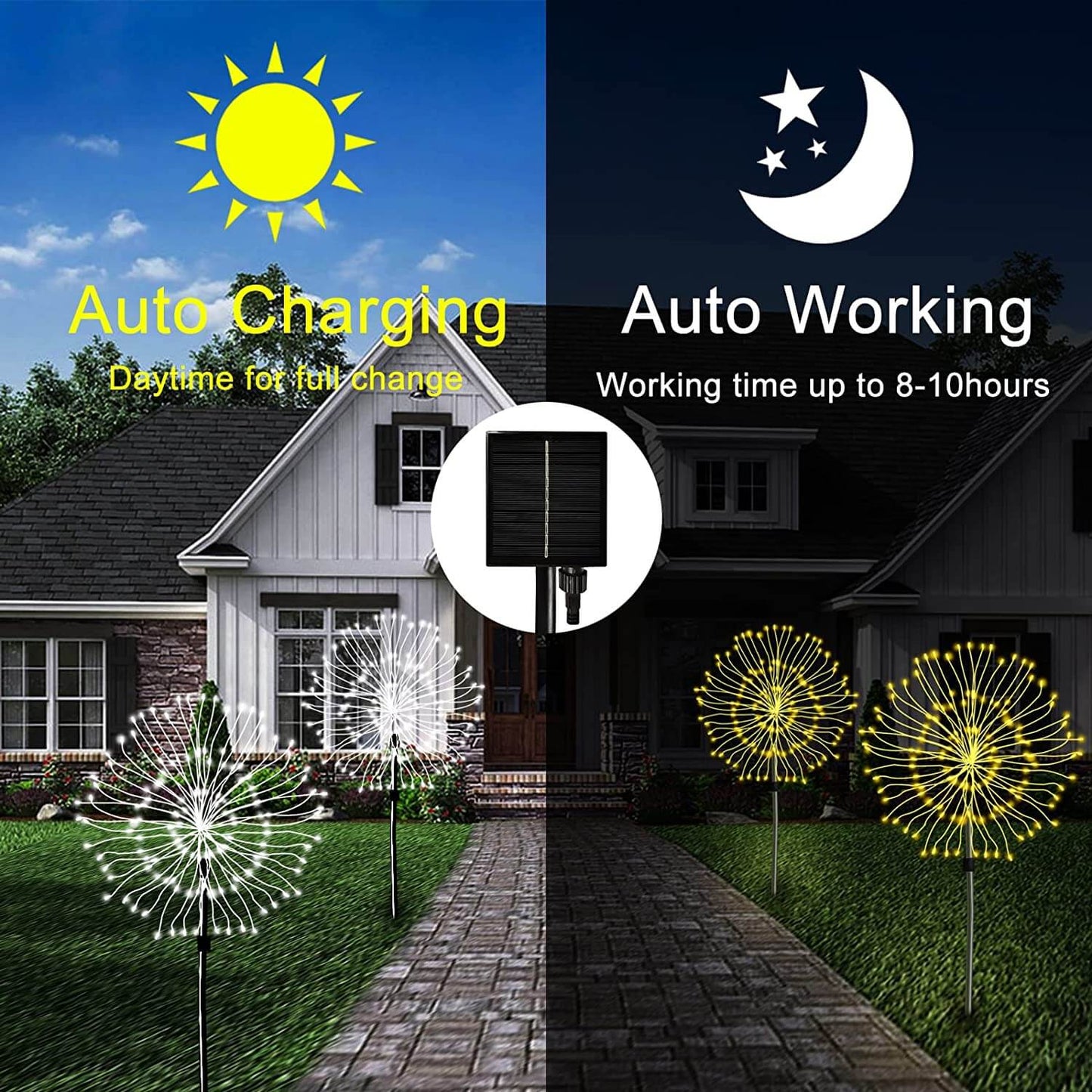 Wasserdichte Solar-Gartenfeuerwerk-Lampe