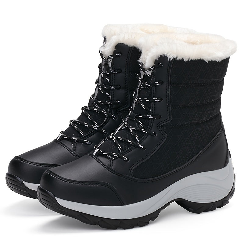 Wasserdichte und rutschfeste, gefütterte Winterstiefel für Damen