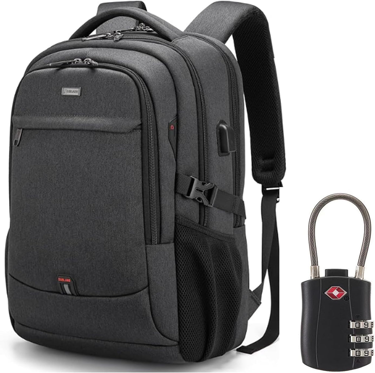 Wasserdichter Reise-Laptop-Rucksack mit USB-Anschluss und organisierter Aufteilung
