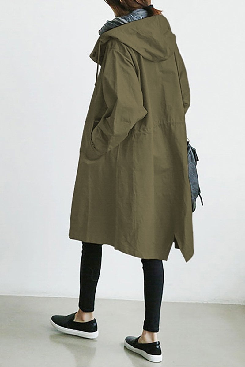 Wasserdichter Trenchcoat mit Kapuze - Elegant & warm