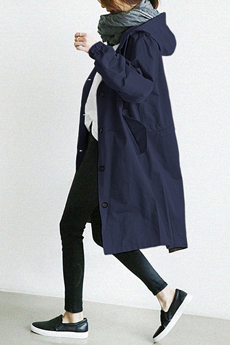 Wasserdichter Trenchcoat mit Kapuze - Elegant & warm