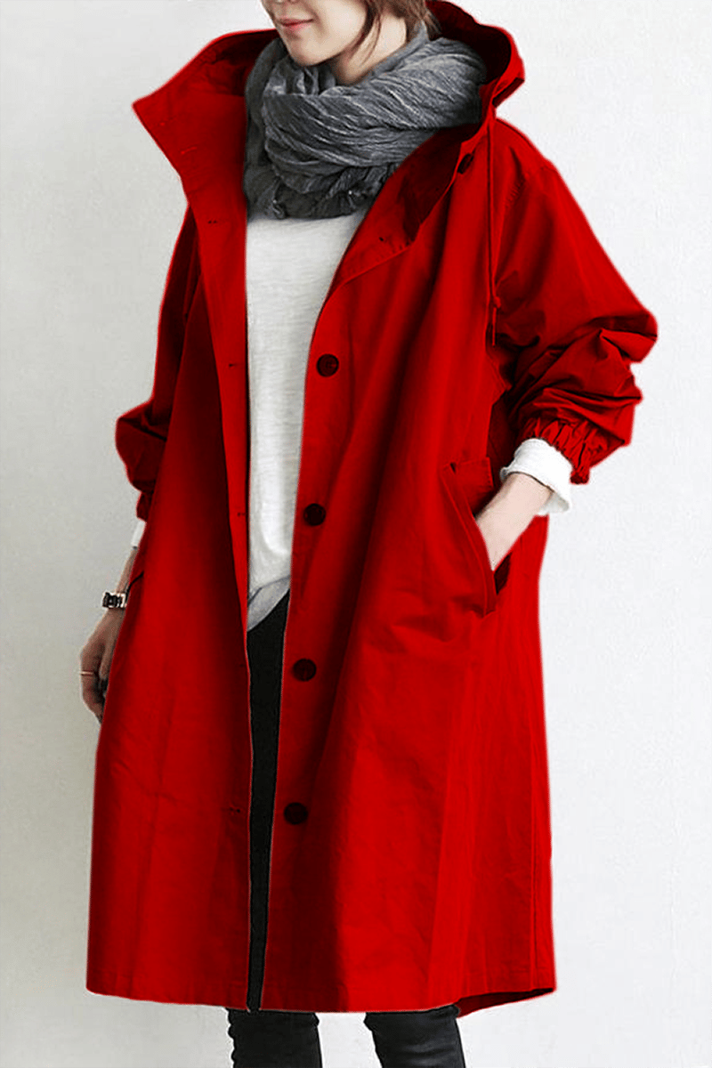 Wasserdichter Trenchcoat mit Kapuze - Elegant & warm