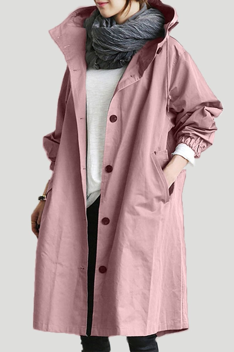 Wasserdichter Trenchcoat mit Kapuze - Elegant & warm