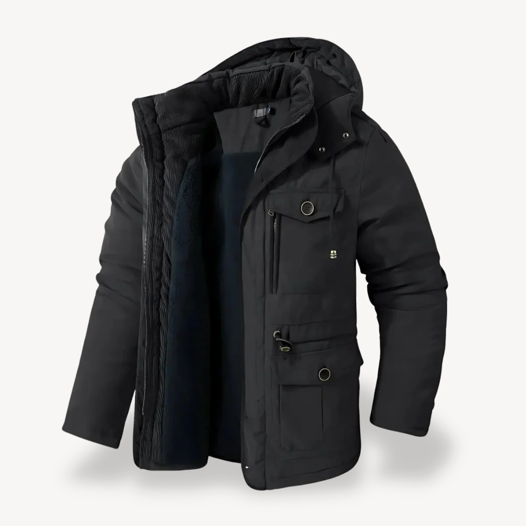 Wasserdichter Winterparka für Herren mit gefütterter Kapuze