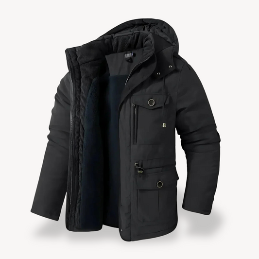 Wasserdichter Winterparka für Herren mit gefütterter Kapuze
