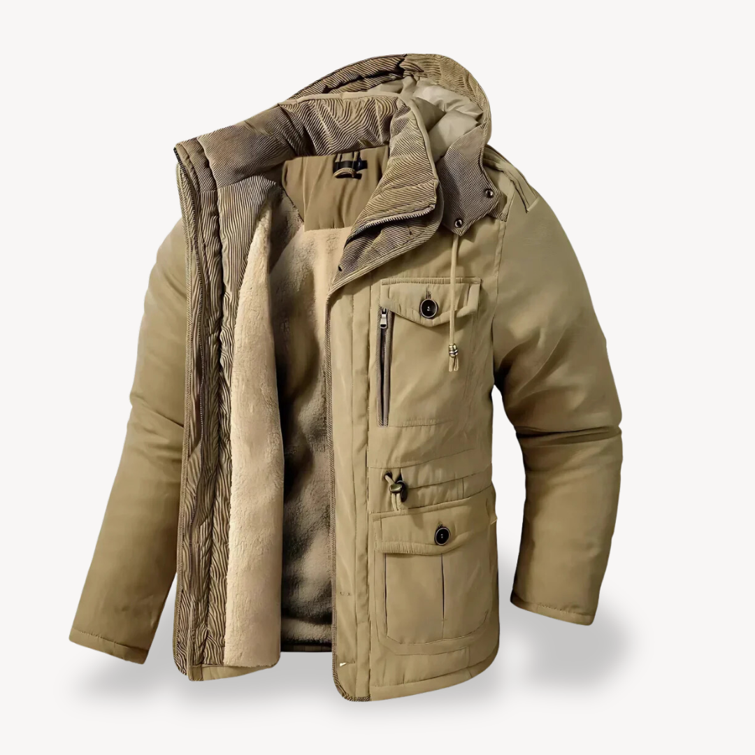 Wasserdichter Winterparka für Herren mit gefütterter Kapuze