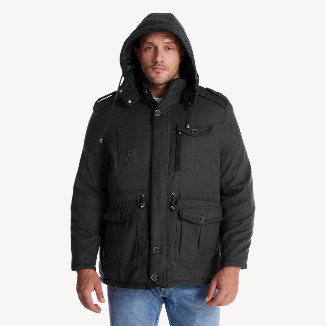 Wasserdichter Winterparka für Herren mit gefütterter Kapuze