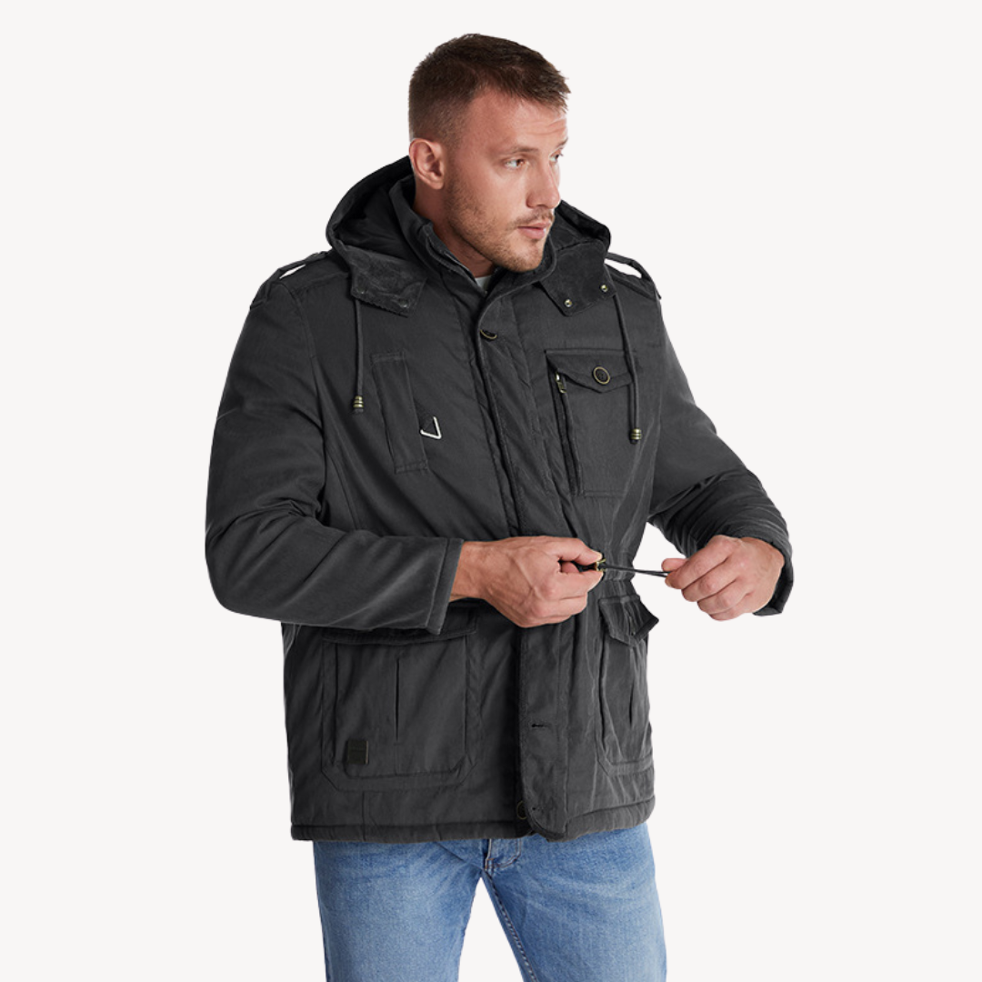 Wasserdichter Winterparka für Herren mit gefütterter Kapuze