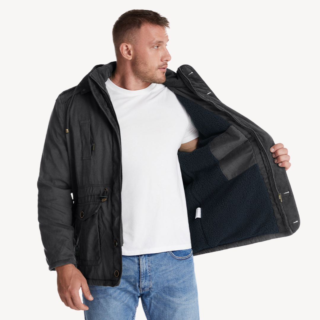 Wasserdichter Winterparka für Herren mit gefütterter Kapuze