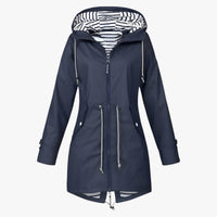 Wasserdichter Winterparka – verstellbare Passform mit gestreiftem Kapuzenfutter und Wärmeisolierung