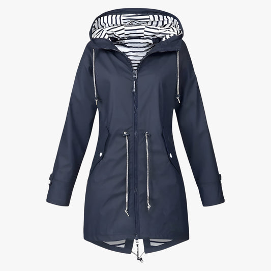 Wasserdichter Winterparka – verstellbare Passform mit gestreiftem Kapuzenfutter und Wärmeisolierung