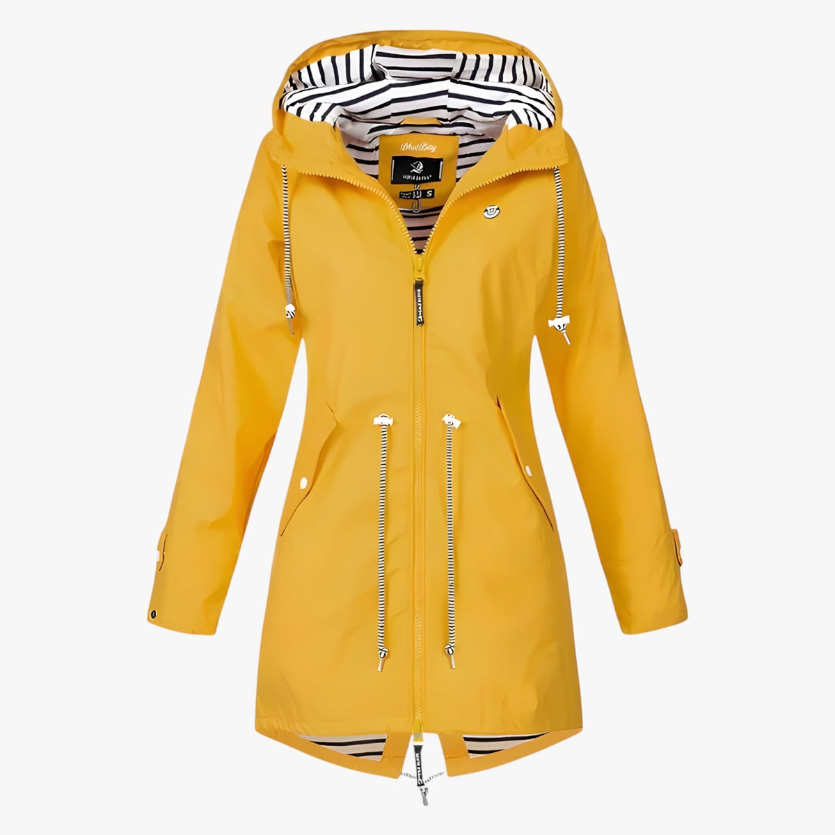 Wasserdichter Winterparka – verstellbare Passform mit gestreiftem Kapuzenfutter und Wärmeisolierung