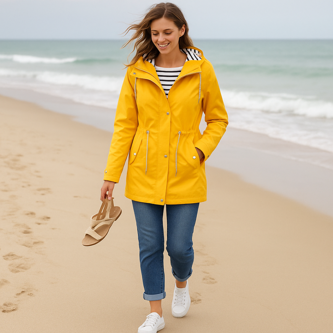 Wasserdichter Winterparka – verstellbare Passform mit gestreiftem Kapuzenfutter und Wärmeisolierung