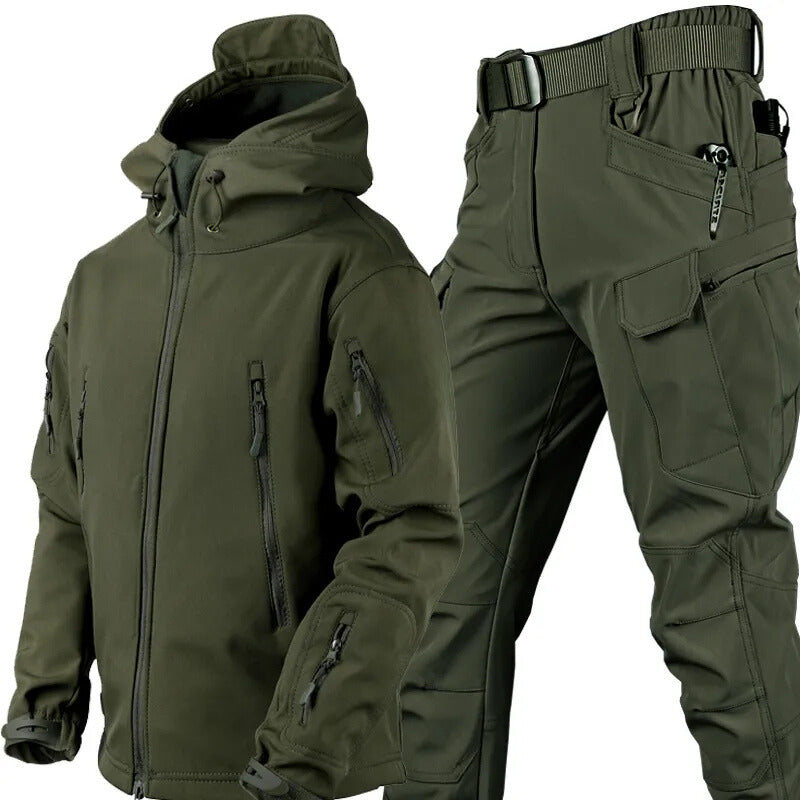 Wasserdichtes und winddichtes Outdoor-Set mit Fleece-Futter und sechs Taschen