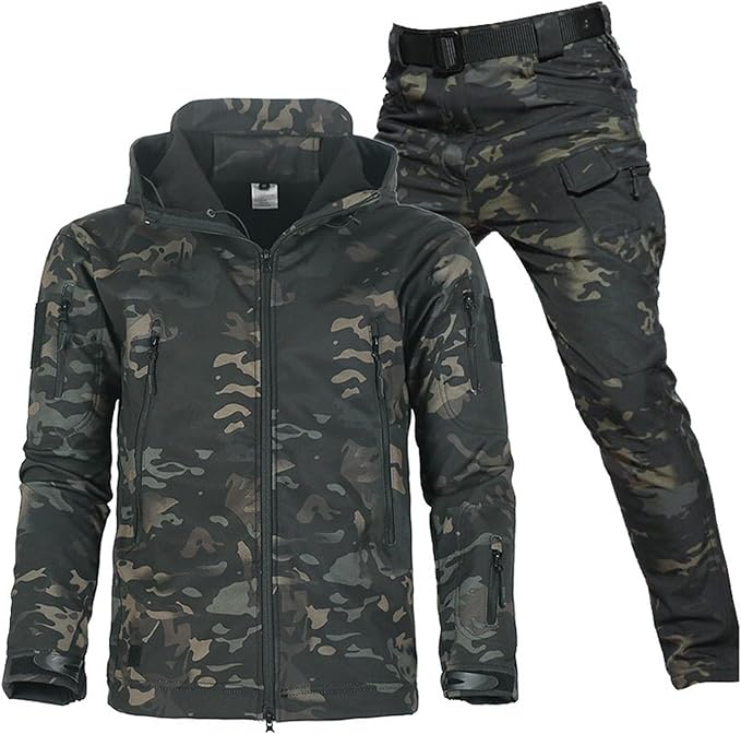 Wasserdichtes und winddichtes Outdoor-Set mit Fleece-Futter und sechs Taschen