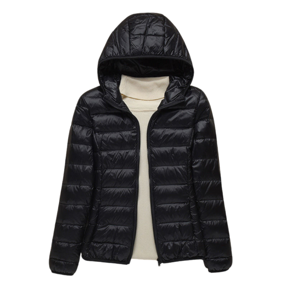 Wattierte Damenjacke mit Kapuze