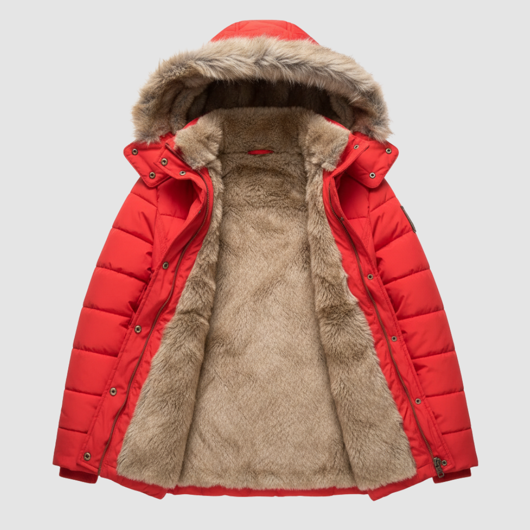 Wattierte Damenjacke mit Kapuze