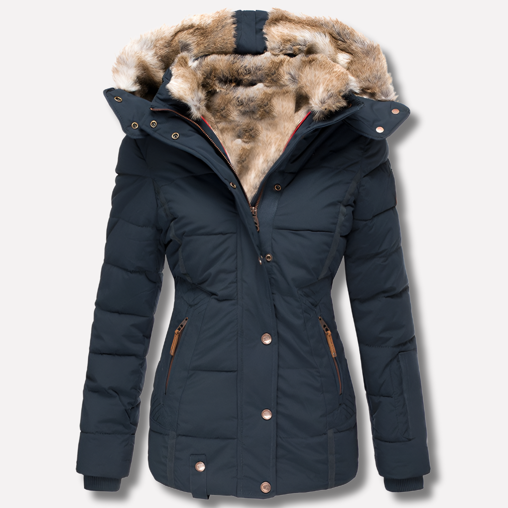 Wattierte Damenjacke mit Kapuze