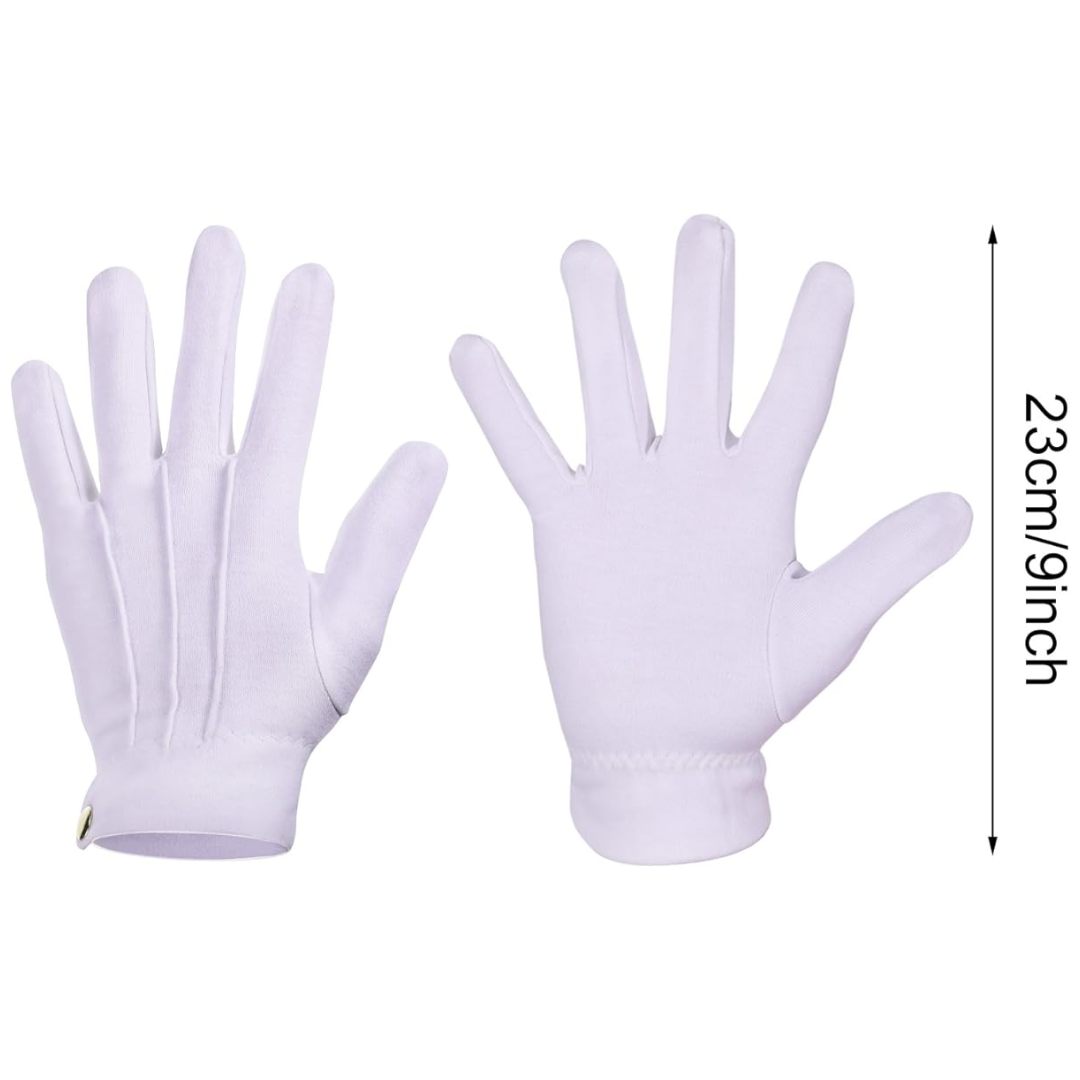 Weiße Weihnachtsmann-Handschuhe aus Baumwolle - Stechpalme
