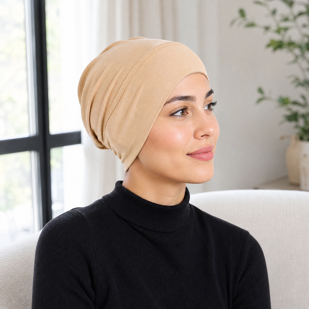 Weiche Stretch-Turbanmütze