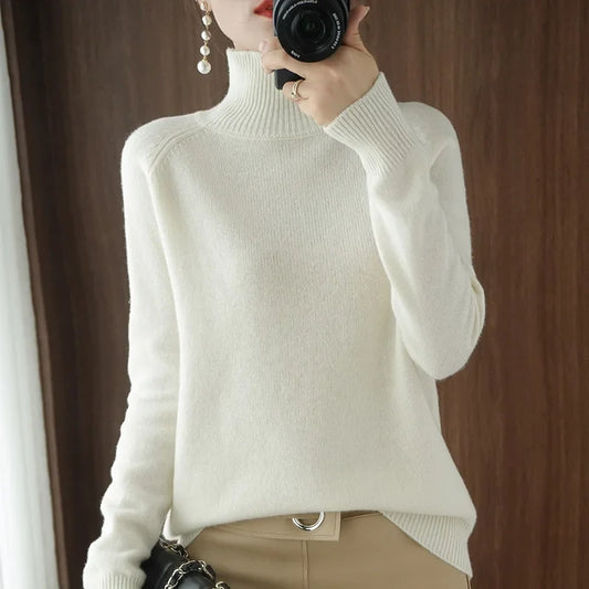 Weicher Damen-Rollkragenpullover mit langen Ärmeln