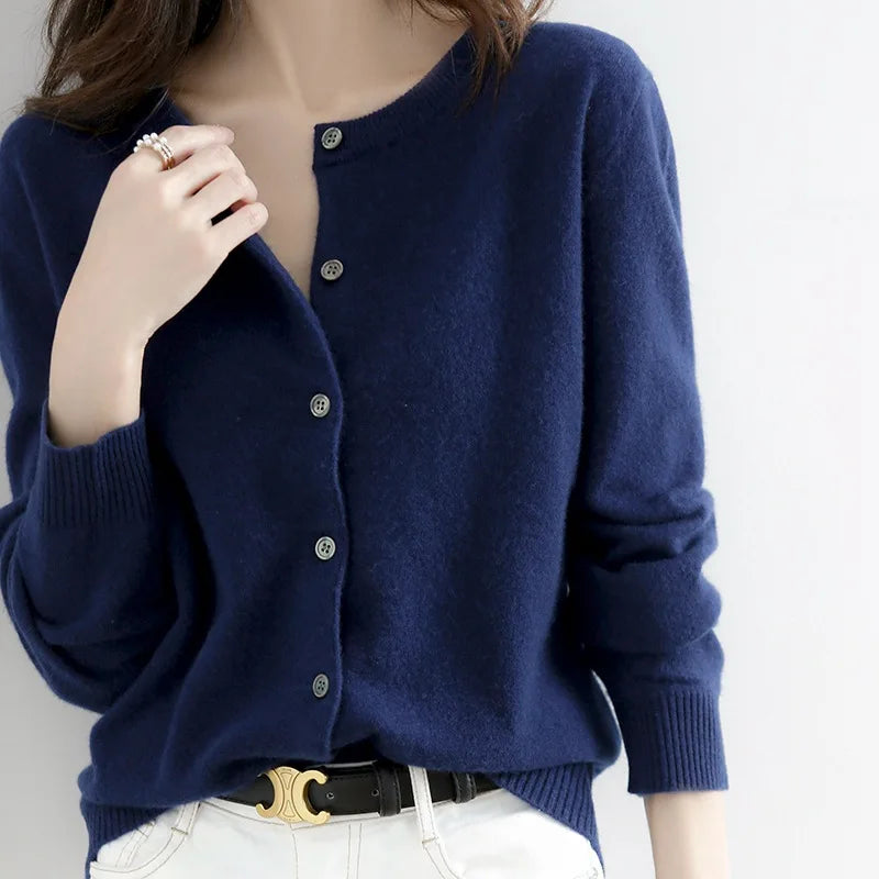 Weicher Kaschmir-Cardigan mit Knopfleiste