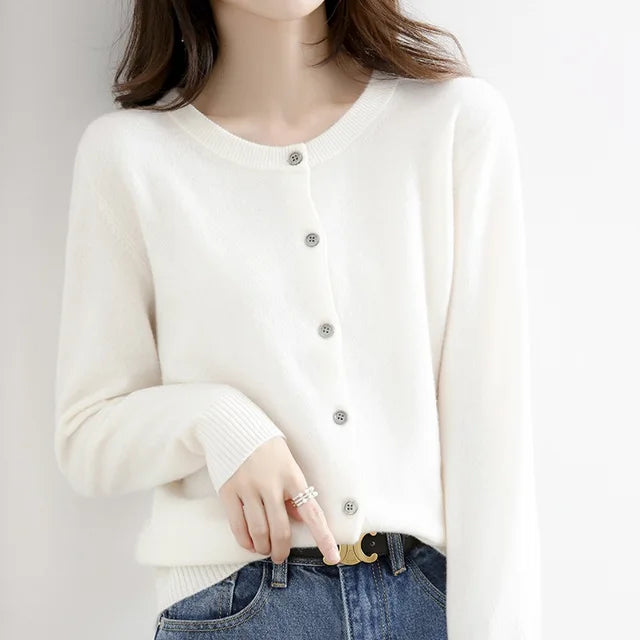 Weicher Kaschmir-Cardigan mit Knopfleiste