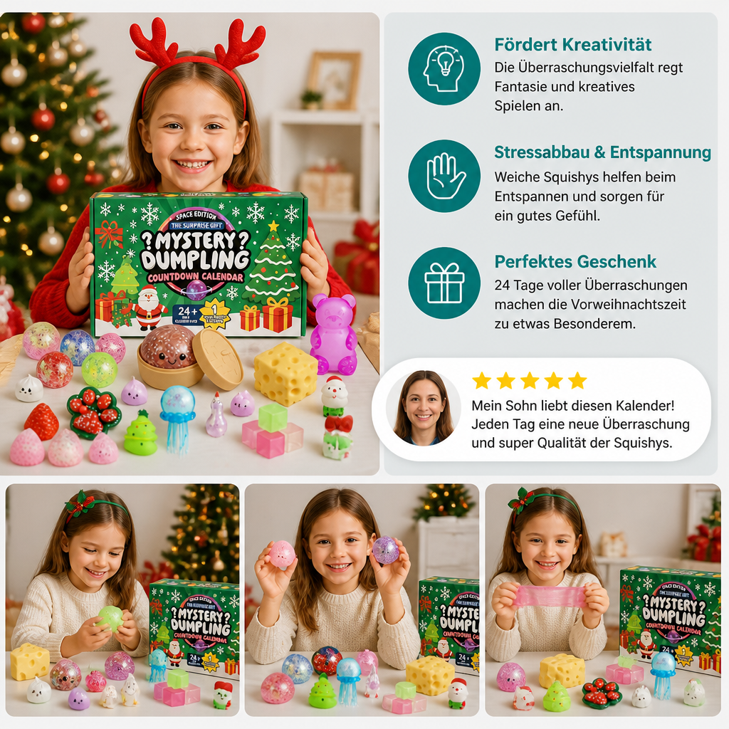 Weicher Weihnachtsadventskalender für Kinder – 24 Tage voller Überraschungen