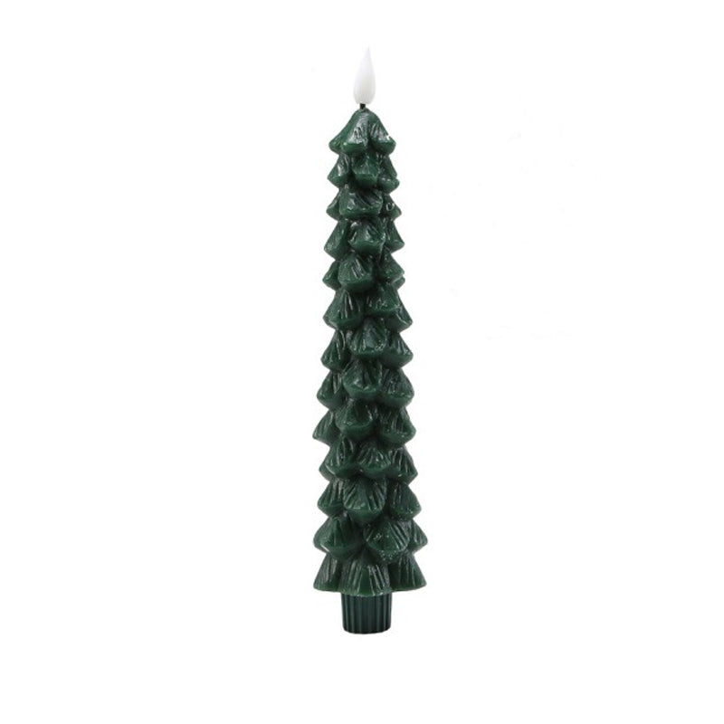 Weihnachtliche LED-Kerzen in Tannenbaumform