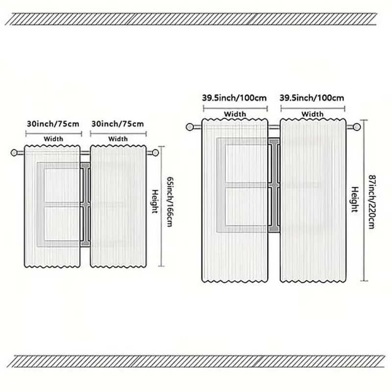 Weihnachtliches Fenstervorhang-Set mit festlichem Polyester-Design