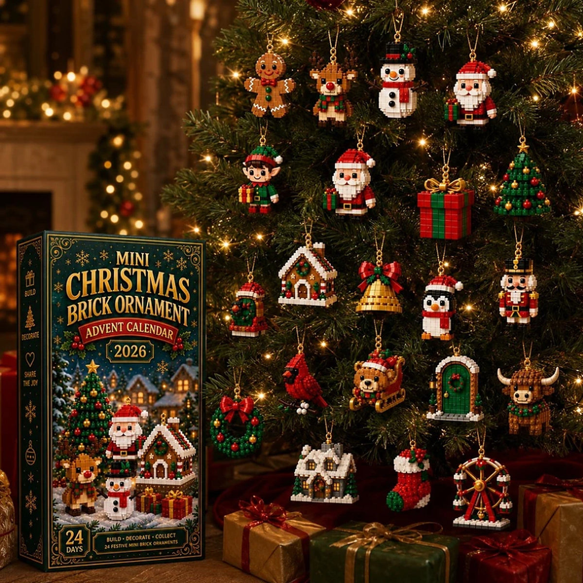Weihnachts-Adventskalender – 24 Mini-Weihnachtsfiguren aus Bausteinen