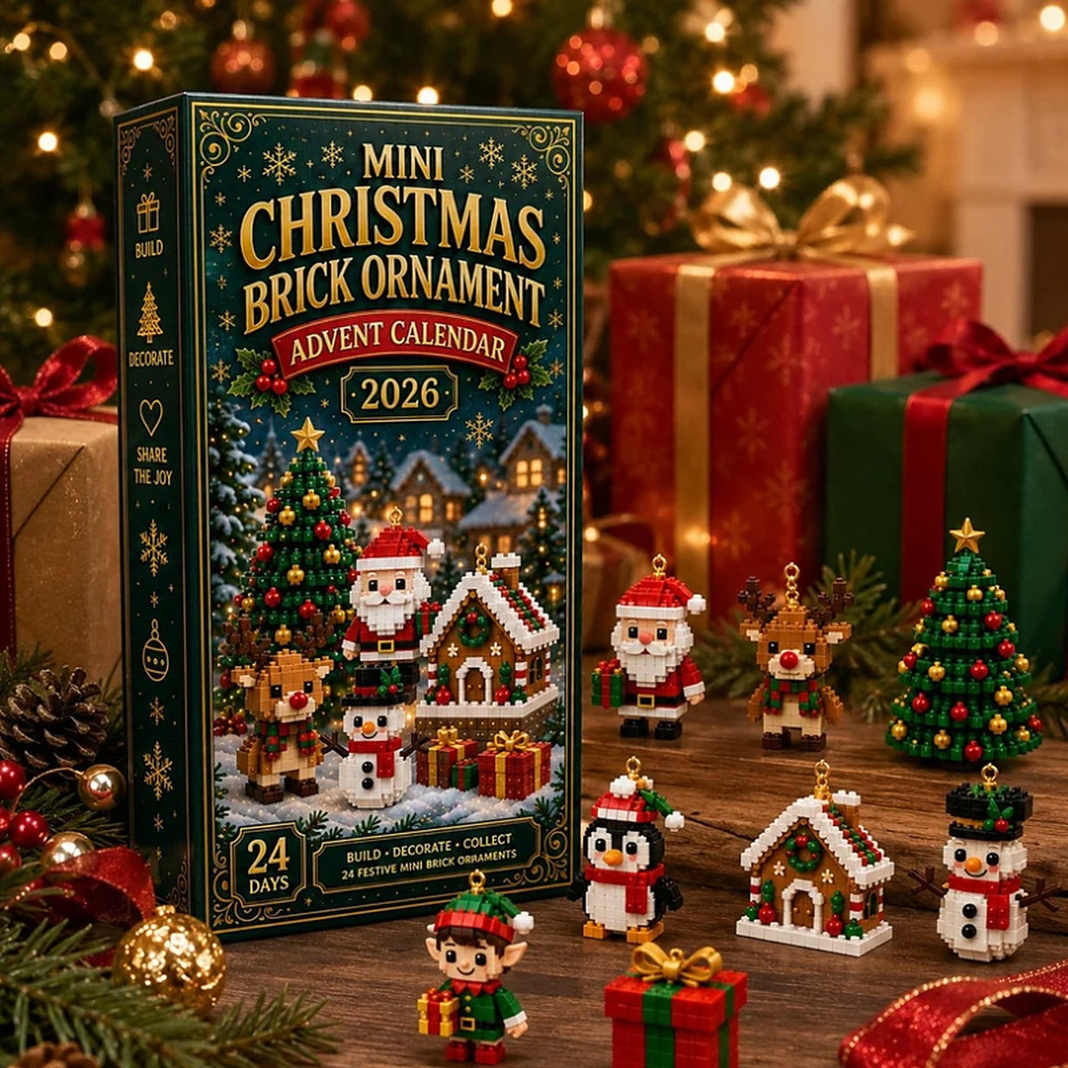 Weihnachts-Adventskalender – 24 Mini-Weihnachtsfiguren aus Bausteinen