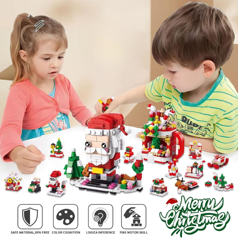 Weihnachts-Adventskalender-Bausteine-Set