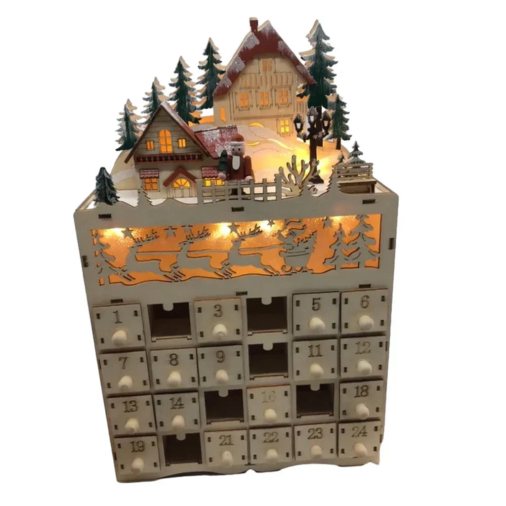 Weihnachts-Adventskalender mit 24 Fächern zum Befüllen