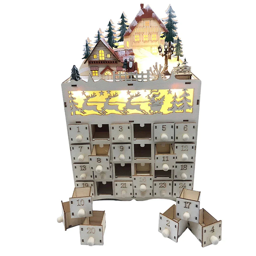 Weihnachts-Adventskalender mit 24 Fächern zum Befüllen