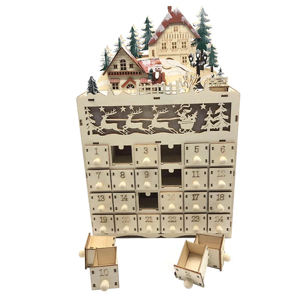 Weihnachts-Adventskalender mit 24 Fächern zum Befüllen