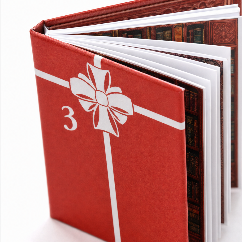 Weihnachts-Adventskalender mit Miniatur-Büchern