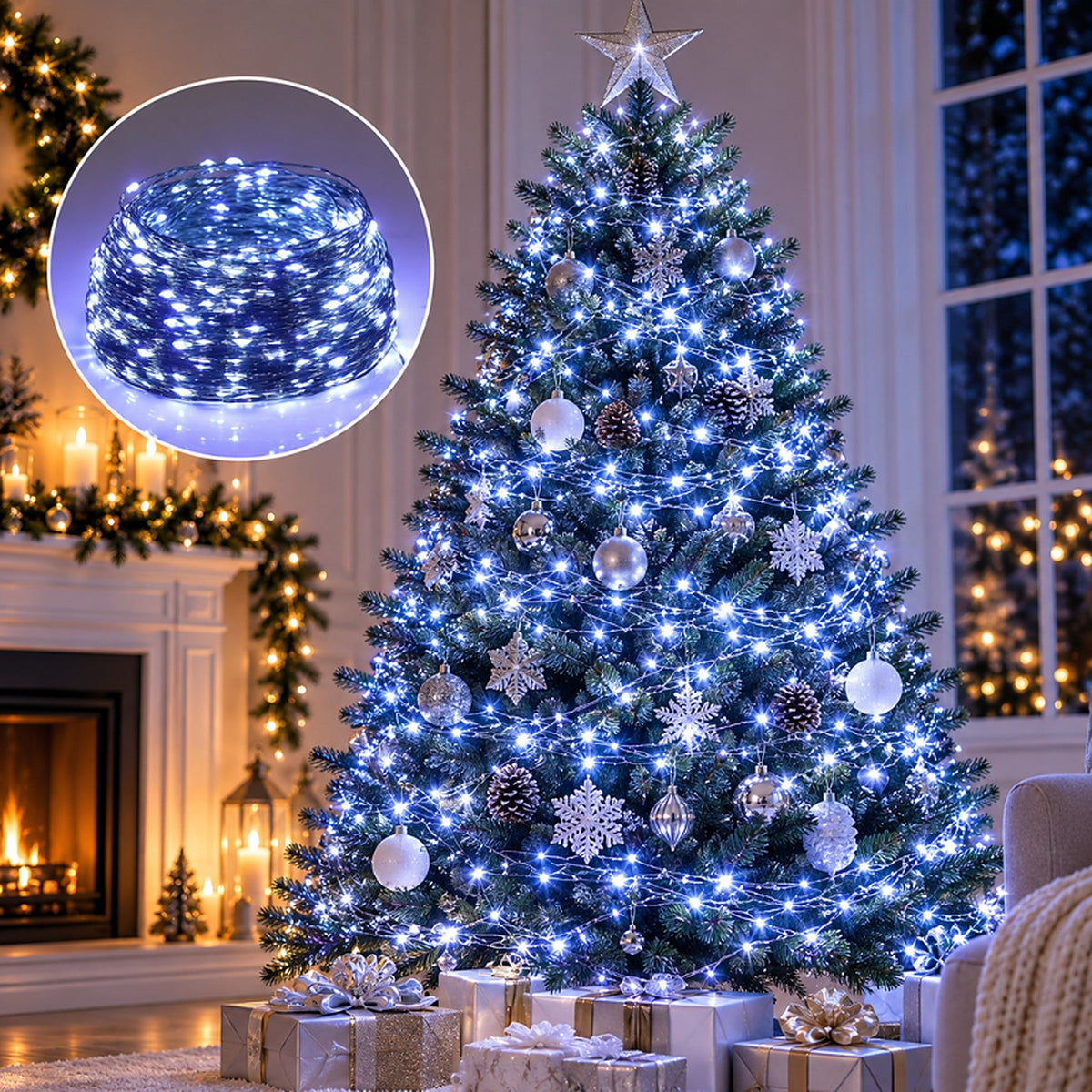 Weihnachtsbeleuchtung – Lichterkette bis zu 100 Meter mit Fernbedienung