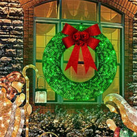 Weihnachtskranz – Elegante Dekoration in Gold und Grün mit LED-Beleuchtung