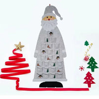 Weihnachtsmann-Adventskalender aus Filz mit 24 Taschen für Kinder – bunte Weihnachtsdekoration