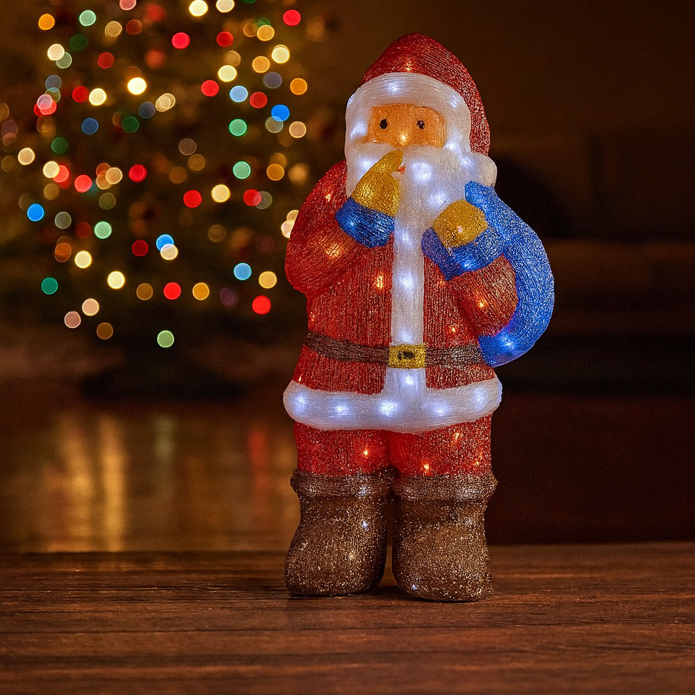 Weihnachtsmann aus Acryl mit LED-Beleuchtung - Höhe 83 cm
