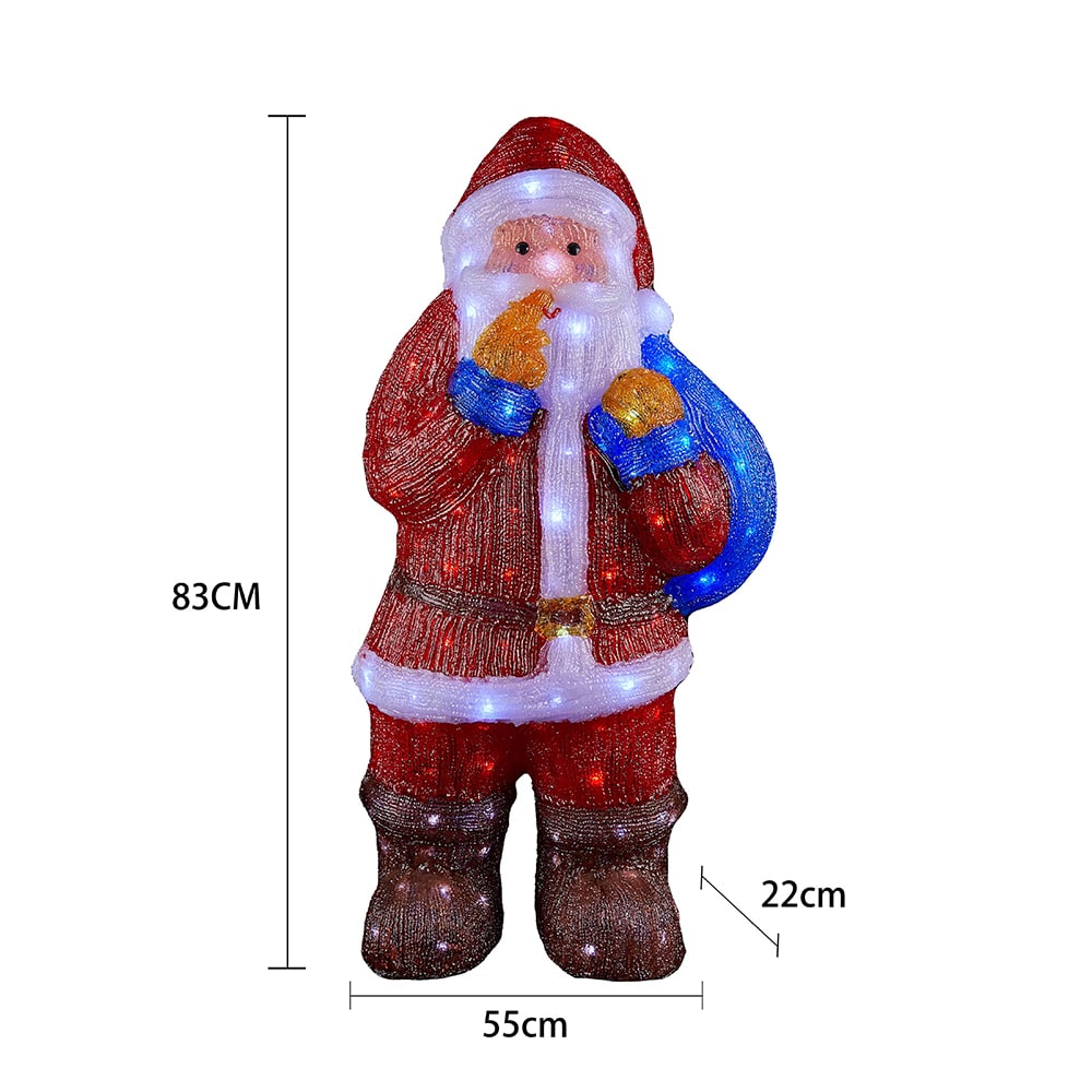 Weihnachtsmann aus Acryl mit LED-Beleuchtung - Höhe 83 cm