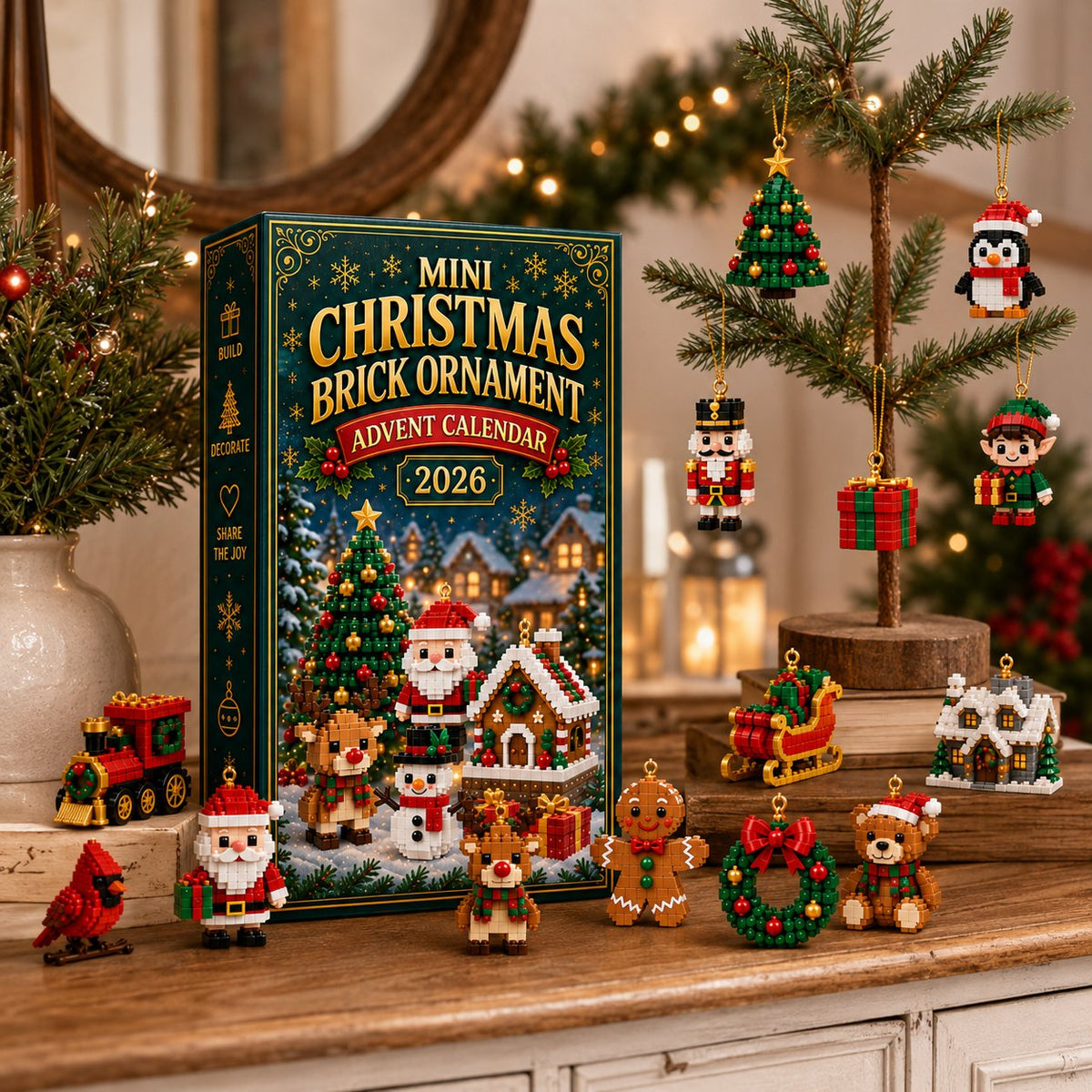 Weihnachtsschmuck-Adventskalender – 24 Mini-Bausets als Weihnachtsdekoration
