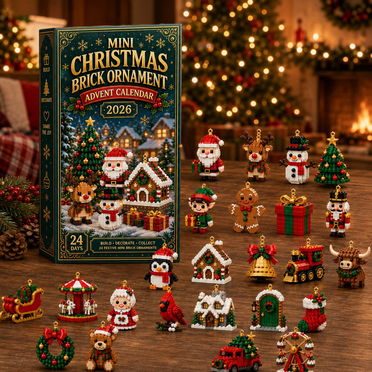 Weihnachtsschmuck-Adventskalender – 24 Mini-Bausets als Weihnachtsdekoration