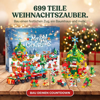 Weihnachtszug- und Baumhaus-Adventskalender, 699-teiliges Bauset