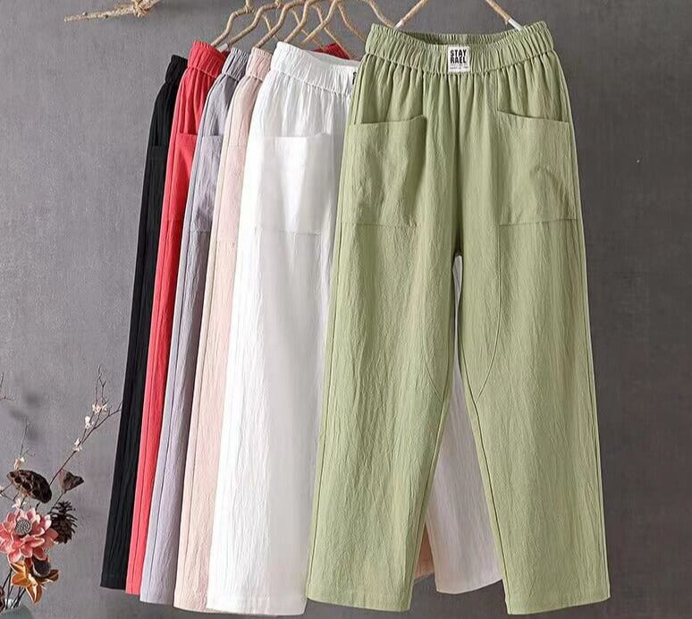 Weit geschnittene Hose mit hoher Taille