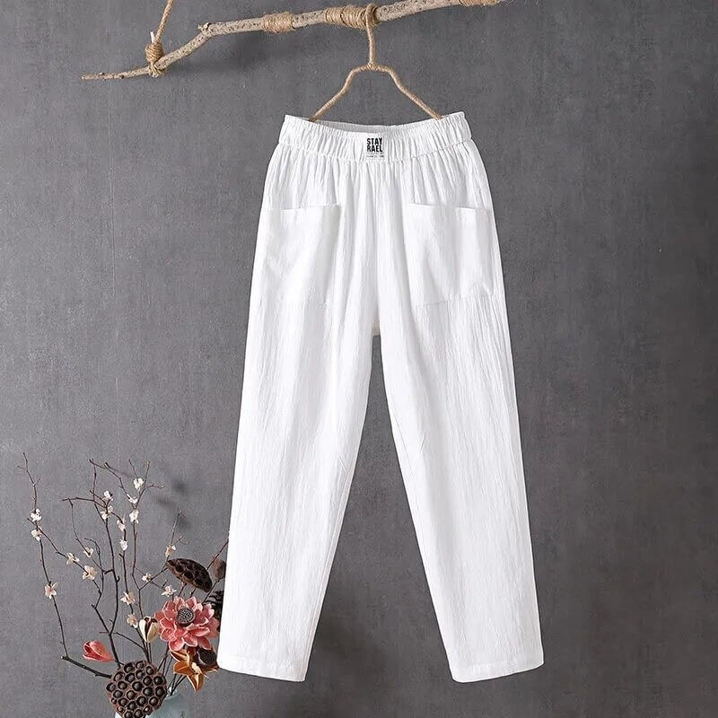 Weit geschnittene Hose mit hoher Taille