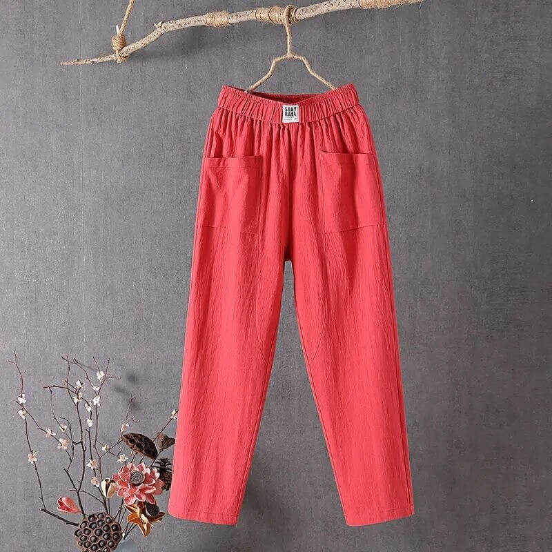 Weit geschnittene Hose mit hoher Taille